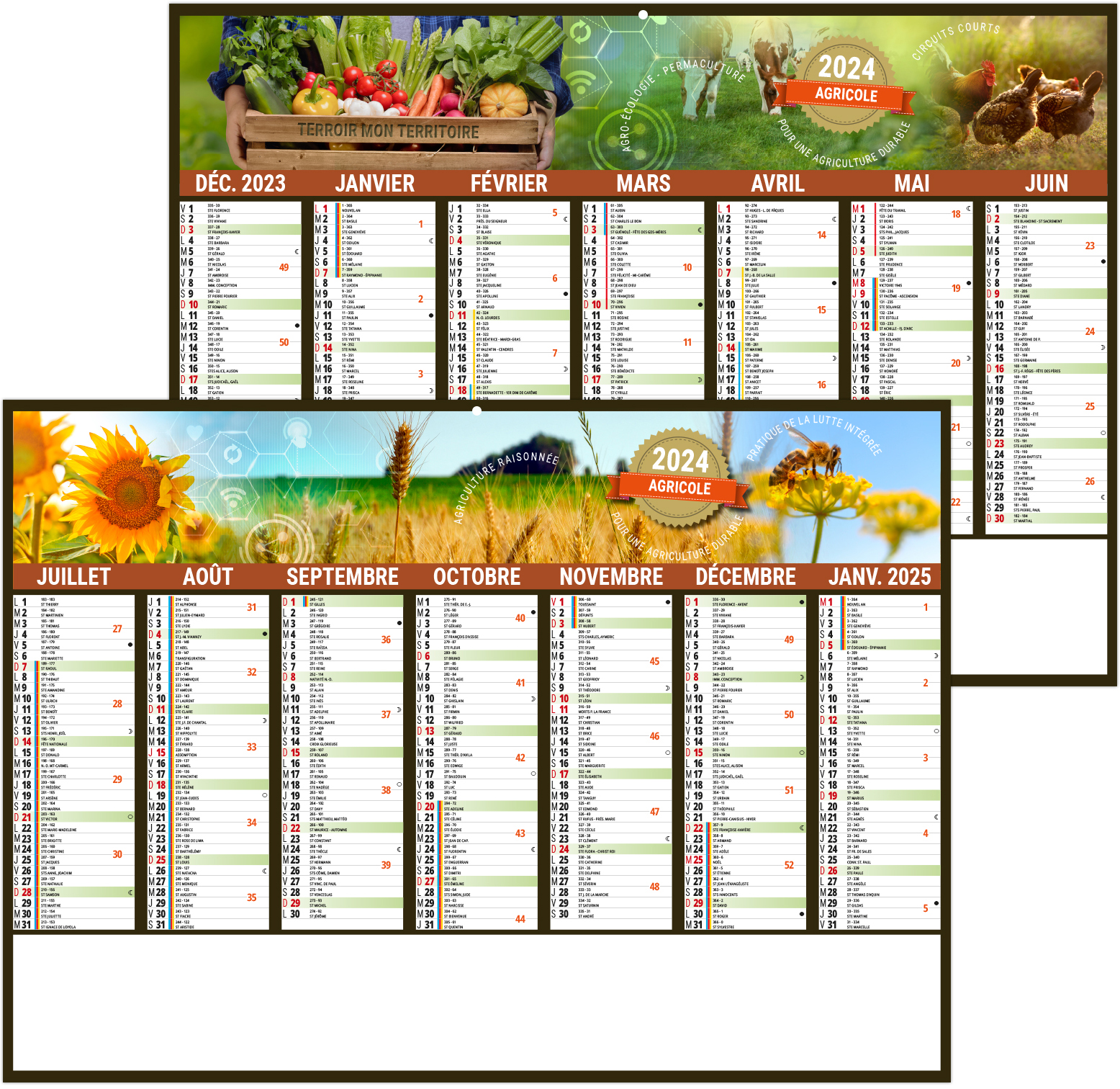 Calendrier bancaire agricole 430 x 335 Calendriers bancaires publicitaires