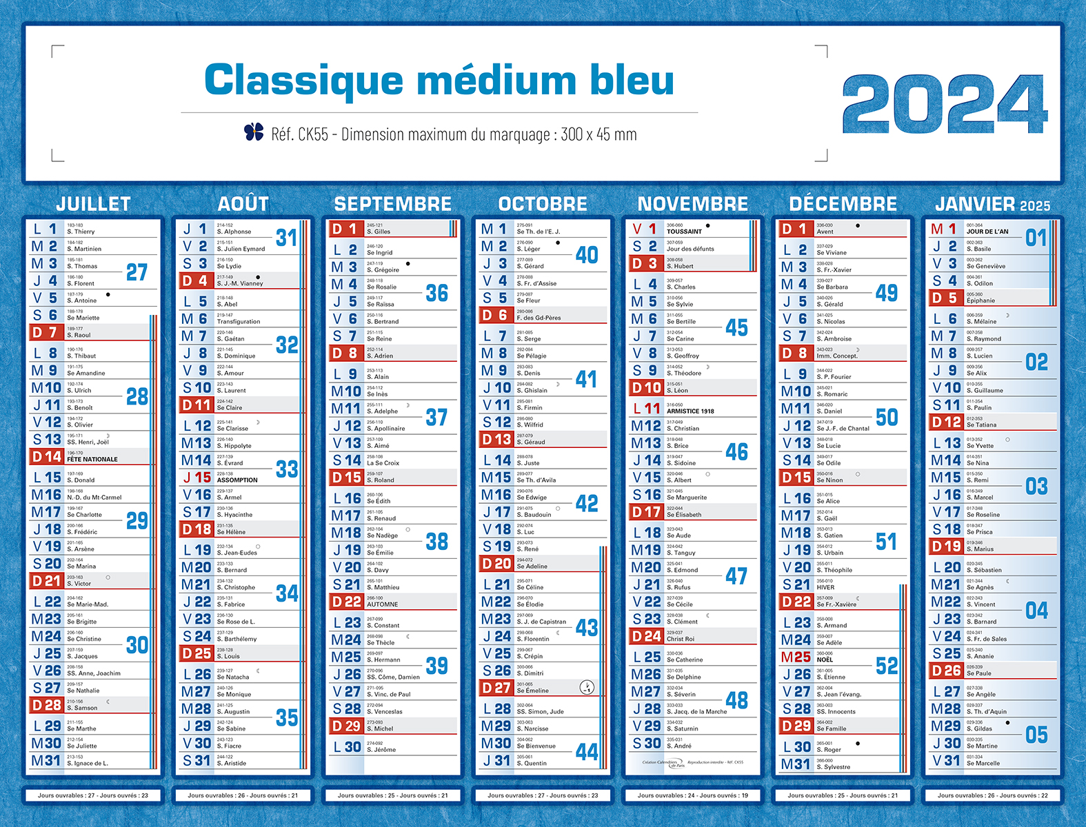 Calendrier bancaire Publicitaire sur-mesure Lazare - Cadoétik