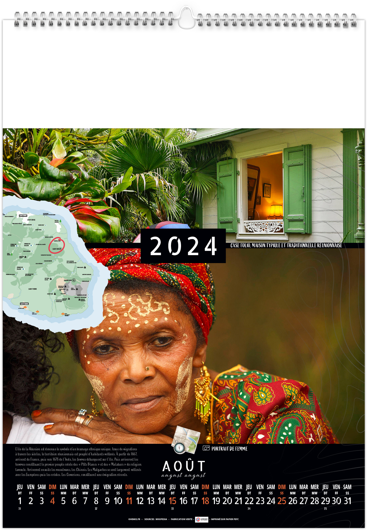 Calendrier illustre ile de la reunion 300 x 420 Calendriers illustres publicitaires