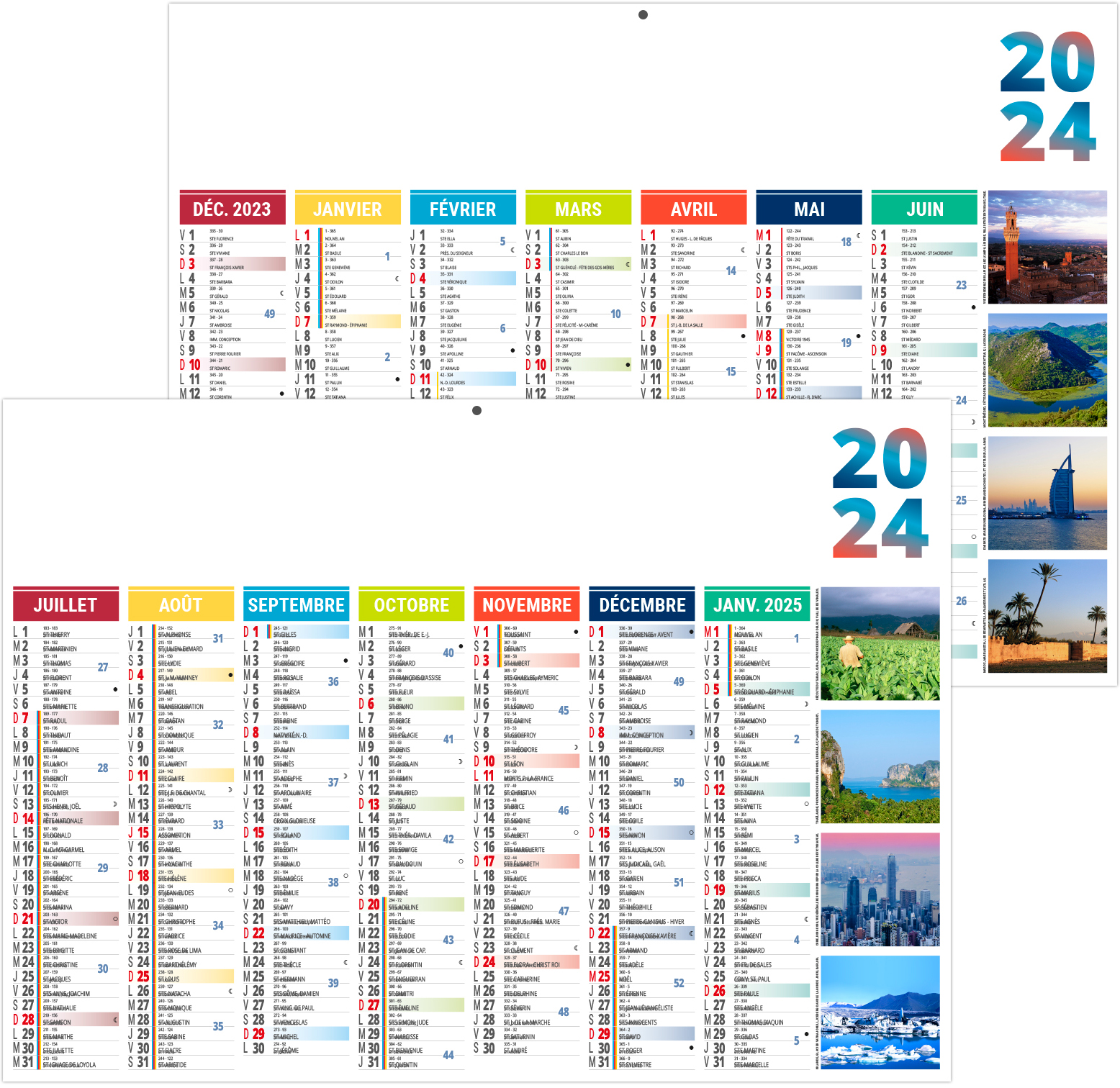 Calendriers de bureau personnalisés 2024