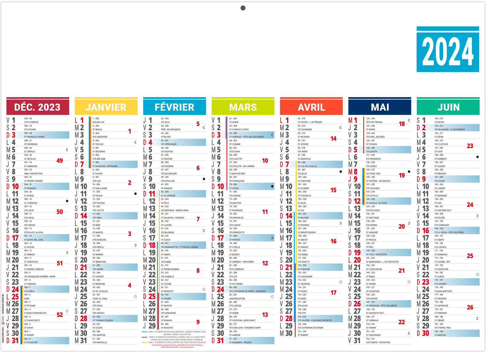 Calendrier personnalise arlequin 270x208