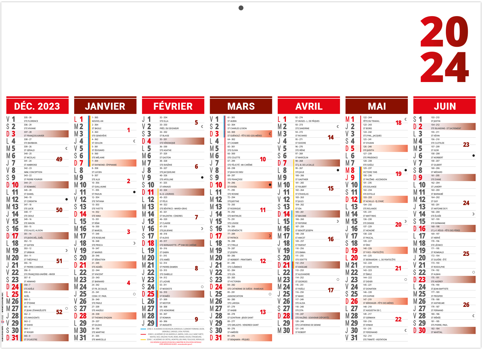 Calendrier personnalise florentin rouge 430x335 | Calendriers bancaires