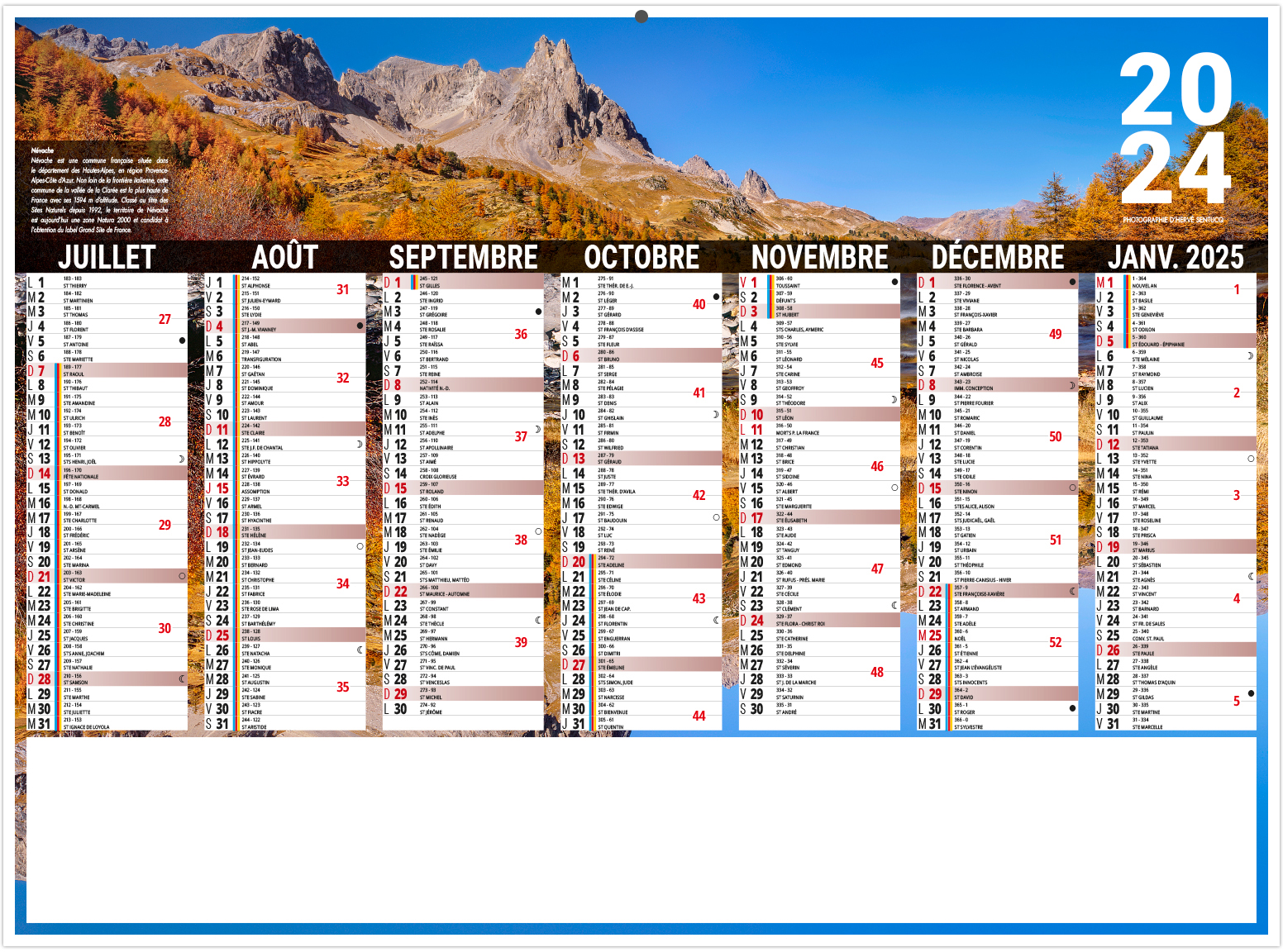 CALENDRIER BANCAIRE LIBERTÉ BRETAGNE 2024