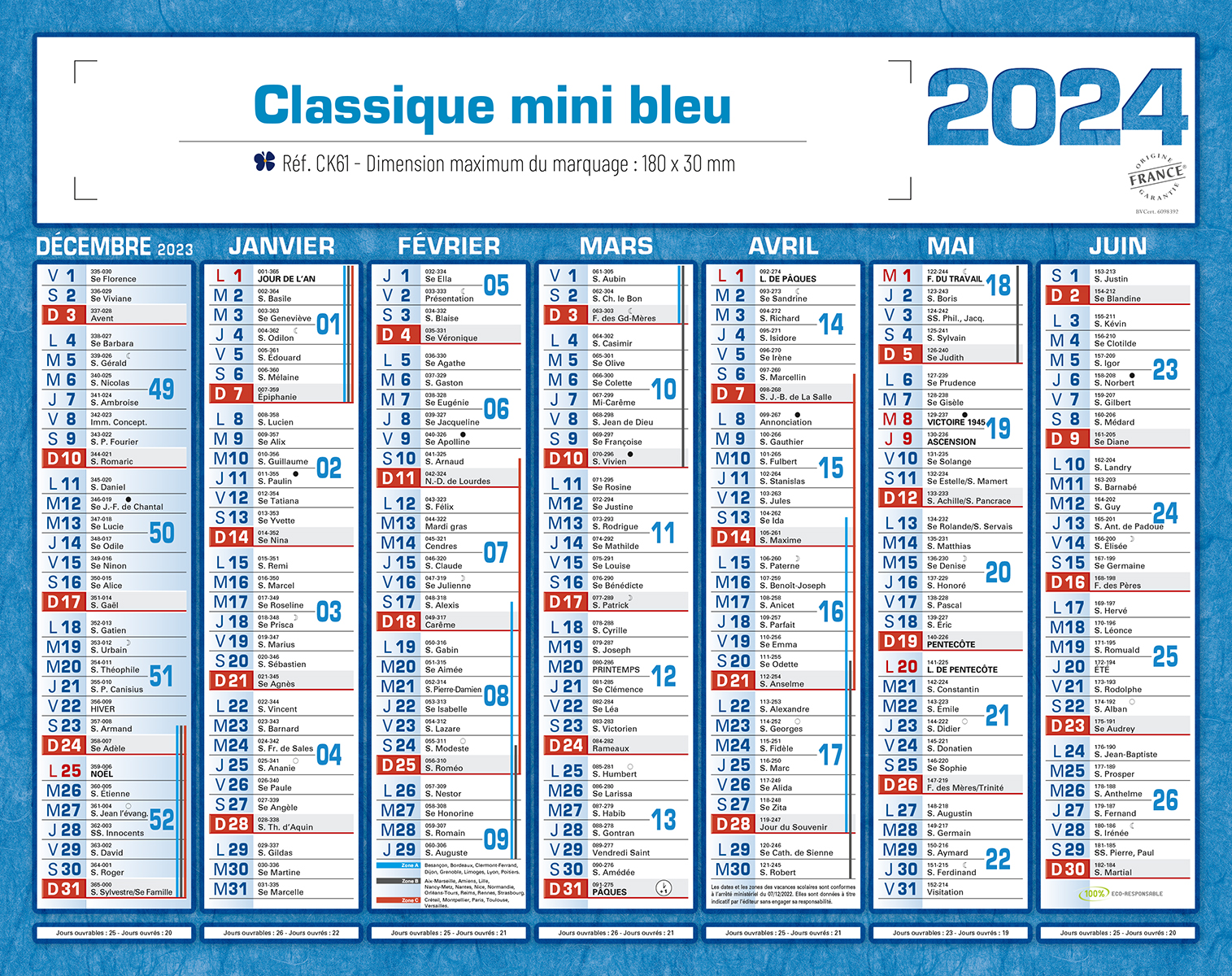 Le Mini Calendrier De Bureau D'octobre 2022 Sur Fond Bleu. Banque