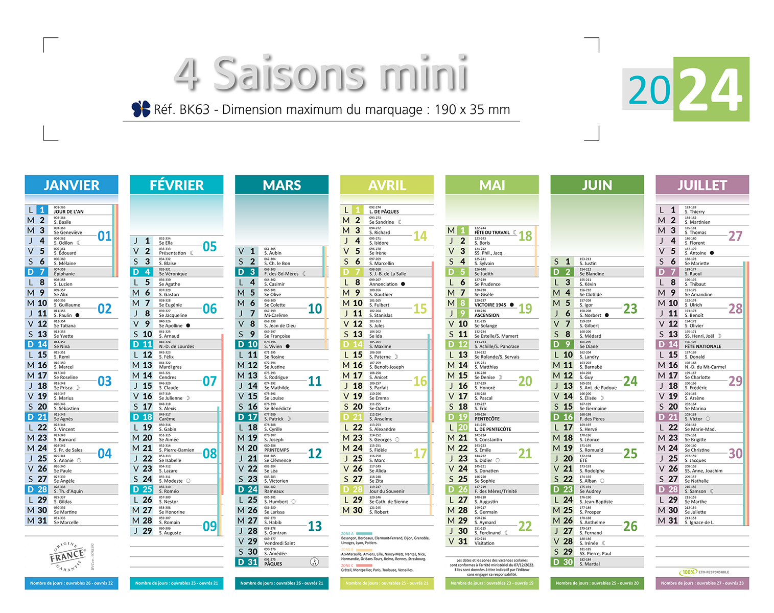 Gabarits et grilles calendaires à télécharger