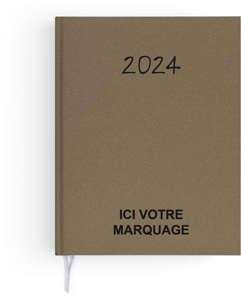 Agenda 2024 emboite semainier naturel - 210 x 270 mm