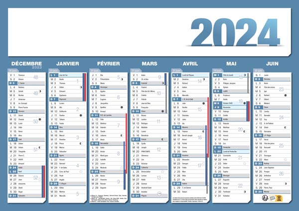 CALENDRIER BANCAIRE CARTON À DESSIN 2024