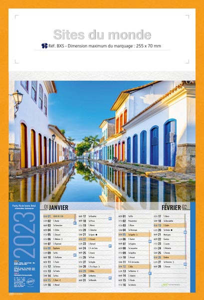 Bloc personnalisable celine 240 x 410  Calendriers publicitaires paysages  blocs agrafes