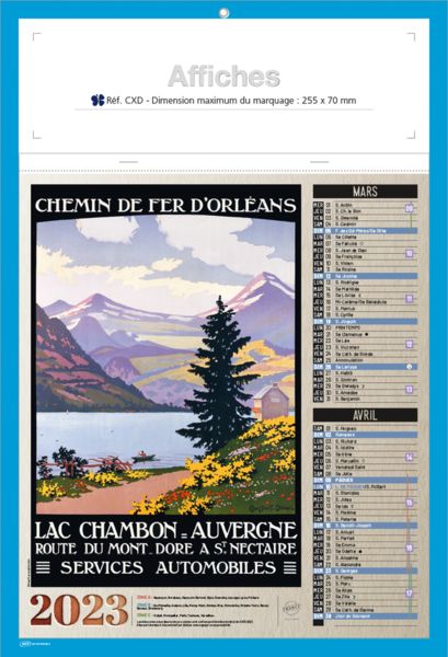 Bloc calendriers publicitaires, Affiches