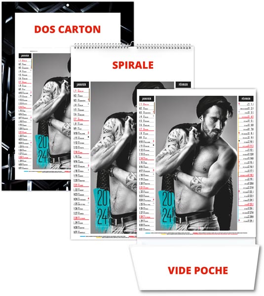 calendrier vide poche eros - 300 x 430 mm