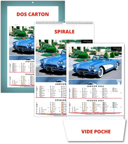 Calendrier illustré 2024 - bloc gilles - 240 x 410 mm