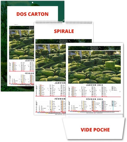 Calendrier illustré 2024 - bloc louis - 240 x 410 mm