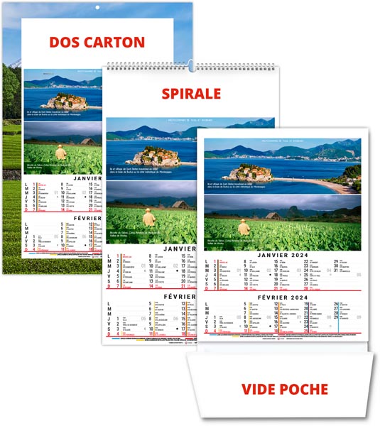 Calendrier illustré 2024 - bloc matisse - 240 x 410 mm