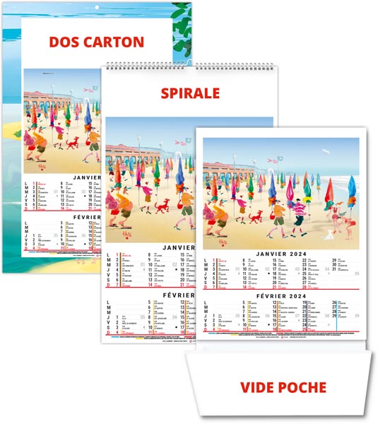 calendrier vide poche diane - 300 x 430 mm