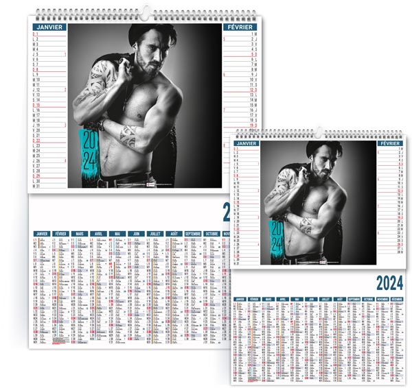 Calendrier personnalisé 2024 - 2 en 1 fatal - 480 x 700 mm