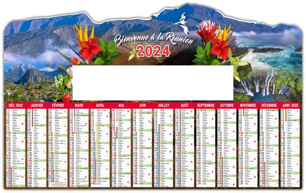 Calendrier bancaire 2024 - créole - 650 x 405 mm