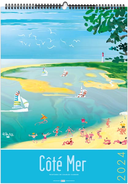 Calendrier illustré 2024 - côté mer - 330 x 490 mm