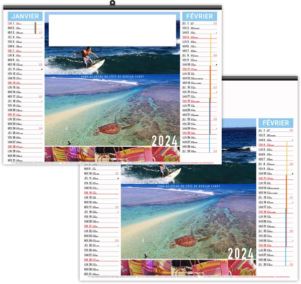 Calendrier illustré 2024 - éco douceur réunionnaise - 480 x 350 mm