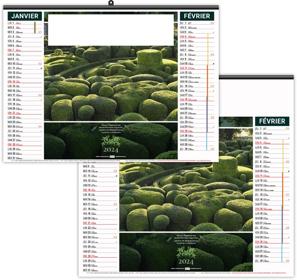 Calendrier illustré 2024 - éco jardins d'ornement - 480 x 350 mm