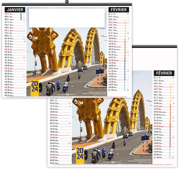 Calendrier illustré 2024 - éco tous sur le pont - 480 x 350 mm