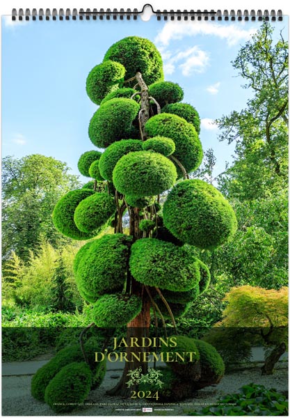 Calendrier illustré 2024 - jardins d'ornement - 330 x 490 mm