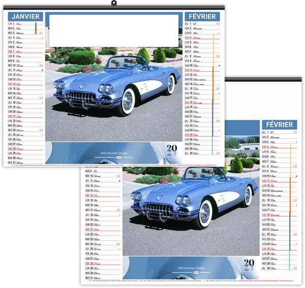 Calendrier illustré 2024 - éco design car - 480 x 350 mm