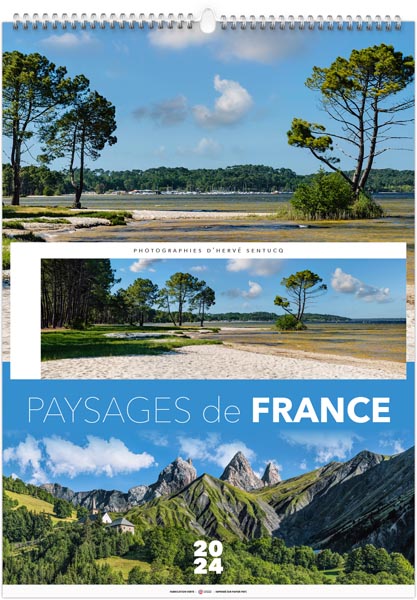 Calendrier illustré 2024 - paysages de france - 300 x 420 mm