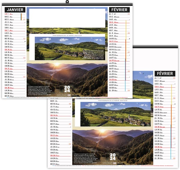 Calendrier illustré 2024 - éco paysages de france - 480 x 350 mm