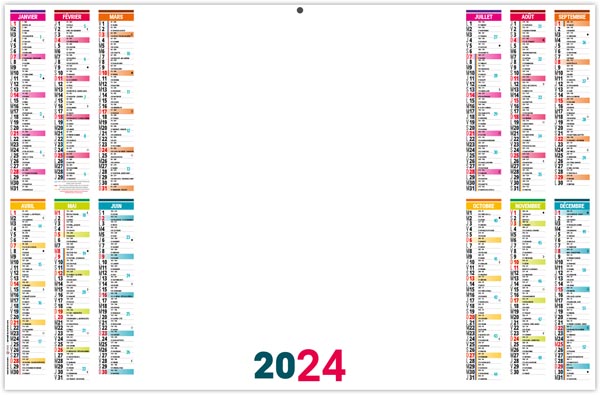 Planning 2024 Ardoise effaçable Souple - Le Calendrier Pub Marquage Quadri