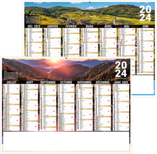 Calendrier bancaire personnalisable 2024 - liberté grand-est - 270 x 208 mm