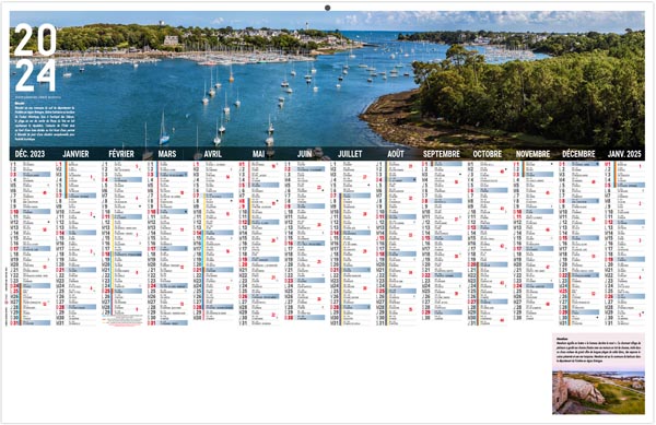 Calendrier bancaire personnalisable 2024 - libre choix breton - 445 x 285 mm