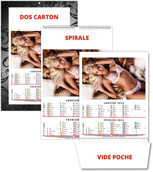 Calendrier Femme Nue Et Voiture, Calendrier personnalisé