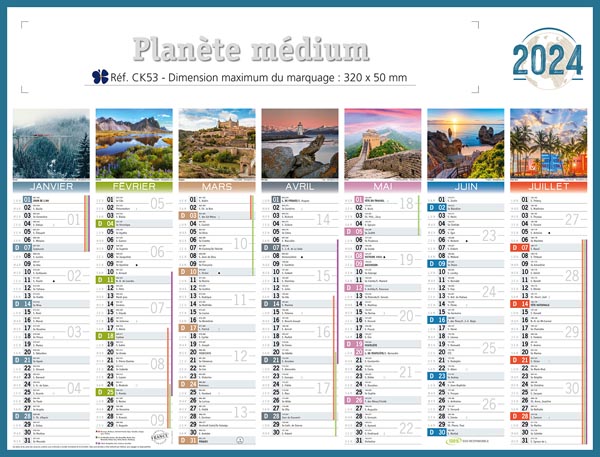 Calendrier publicitaire de banque diapo, Medium Clichés