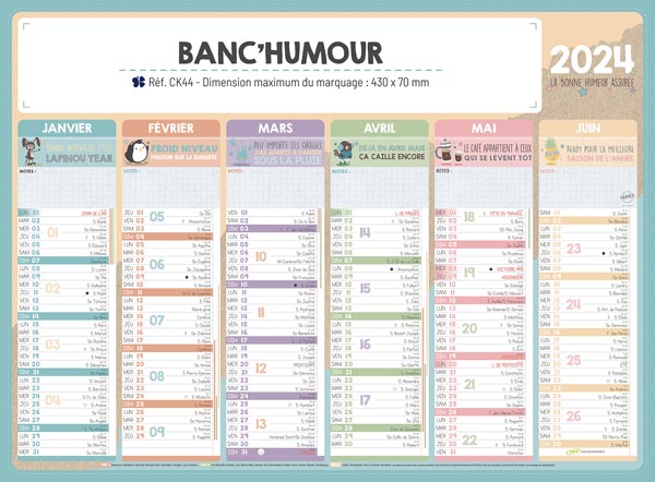 Calendrier publicitaire de banque humour, Humour