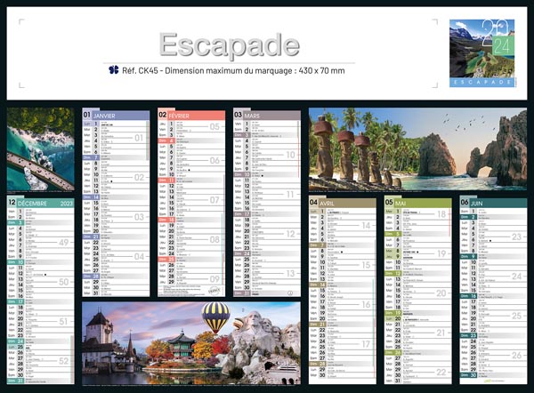 Calendrier publicitaire personnalisé escapade, Découverte