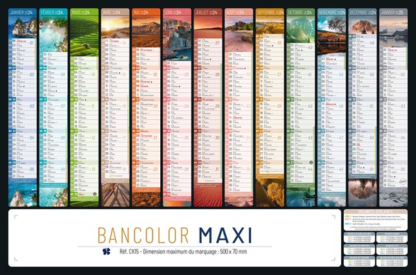 Calendrier publicitaire personnalisé, Maxi Horizons