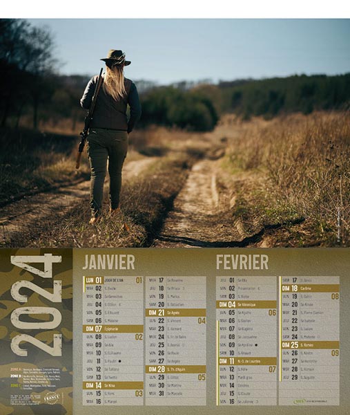 Calendrier publicitaire vide poches chasse et pèche, Nature Chasse et Pèche