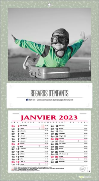 Calendrier publicitaires enfants,Regards d'Enfants