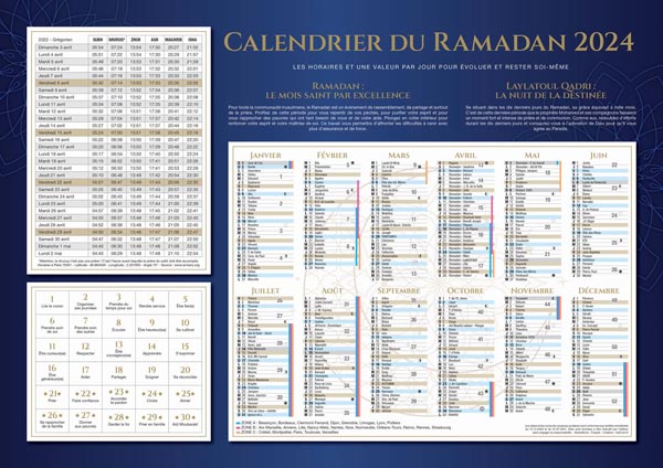 Calendrier bancaire Ramadan A3
