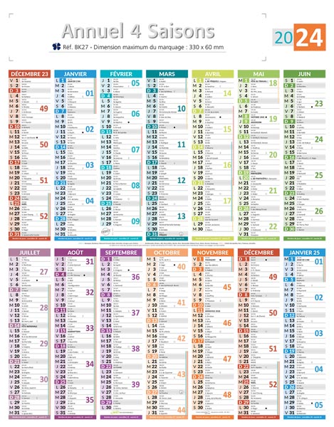 Calendrier Publicitaire 2024 Aimanté Pas Cher - CLPB24