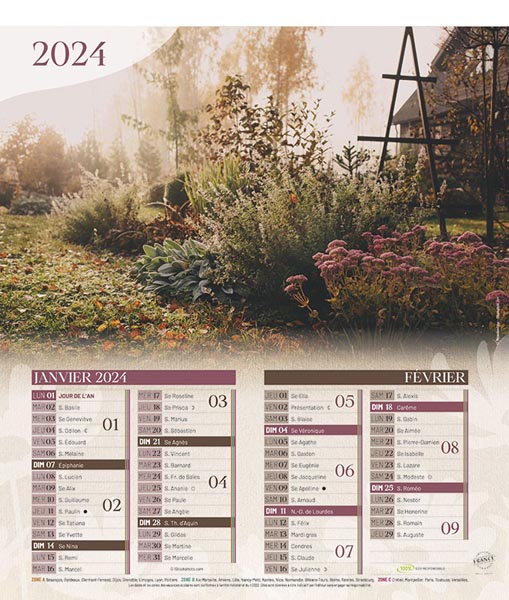 Impression calendrier bloc agrafé 200x450, format bloc agrafé 200x450 -  KelPrint – Imprimerie calendrier bloc agrafé 200x450