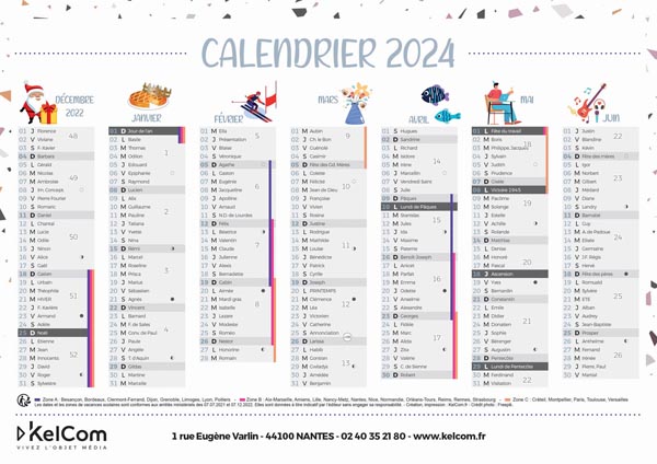 Calendriers souples - 2024 - Epaisseur 0,5mm - Infographie comprise ⋆  Réacticom - Cadeaux de fin d'année