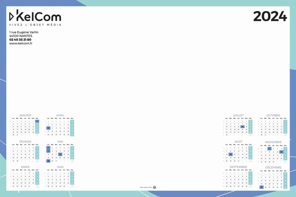 Sous-main bureau SM Jeanne 2024 - Le Calendrier Pub Marquage