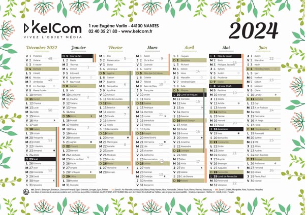 Printemps - Calendrier Personnalisé