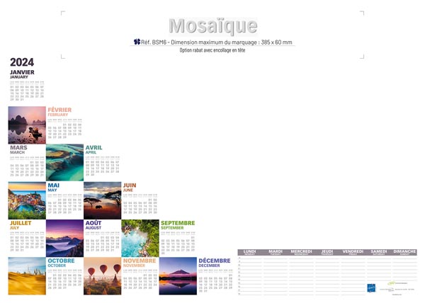 Calendrier Sous-Main [Personnalisé, Photo] Impression Calendrier Sous-Main