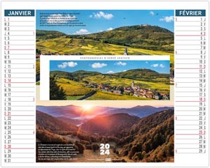 Calendrier personnalisable 2024 - 2 en 1 paysages de france - 330 x 470 mm 1