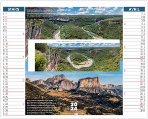 Calendrier personnalisable 2024 - 2 en 1 paysages de france - 330 x 470 mm 2