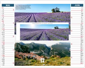 Calendrier personnalisable 2024 - 2 en 1 paysages de france - 330 x 470 mm 3