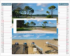 Calendrier personnalisable 2024 - 2 en 1 paysages de france - 330 x 470 mm 6