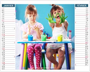 Calendrier personnalisé 2024 - 2 en 1 jeux d'enfants - 330 x 470 mm 1